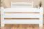 Single bed / guest bed solid beech wood white 118, incl. slatted frame - dimensions 100 x 200 cm