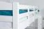 Bunk bed for adults "Easy Premium Line" K18/n, headboard with holes, solid beech, white - 90 x 190 cm, (L x W) convertible