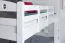 Bunk bed for adults "Easy Premium Line" K19/n, headboard and footboard with holes, solid beech, white - 90 x 190 cm (w x l), convertible