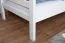 Bunk bed for adults "Easy Premium Line" K19/n, headboard and footboard with holes, solid beech, white - 90 x 190 cm (w x l), convertible