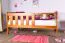 Children's Bed | Junior Bed Solid Pine Wood | Oak Colour 96 | Slatted Frame Included | 90 x 160 cm