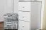 Solid Pine Wood Dresser White Junco 150 | 78 x 40 x 42 cm | Modern 3 Drawer Chest