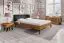 Single Bed / Guest Bed Masterton 01 | Solid Oiled Wild Oak | 140 x 200 cm Lying Surface | Premium Upholstered Headboard