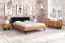 Masterton 01 Double Bed | Solid Oiled Beech Heartwood | Upholstered Headboard | 180 x 200 cm