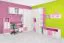 Children's room - Suspended rack / Wall shelf Luis 02, Colour: Oak White / Pink - 54 x 120 x 22 cm (h x w x d)