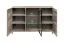 Chest of drawers / sideboard Hundvin 06, color: oak canion / black - Dimensions: 97 x 150 x 40 cm (H x W x D), with nine compartments