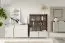 Shelf | color: cashmere / Alba walnut | bookcase | 1 revolving door | 1 drawer | 10 compartments | 113 x 42 x 160 cm | push-to-open function