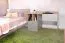 Modern desk with 2 drawers and 2 open compartments, 83 x 120 x 55 cm, oak / gray, teen bedroom desk, black handles, ABS edges
