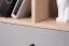 Modern desk with 2 drawers and 2 open compartments, 83 x 120 x 55 cm, oak / gray, teen bedroom desk, black handles, ABS edges