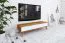 Timaru 22 TV Cabinet, Oiled Wild Oak / White, Partially Solid Wood - Dimensions: 33 x 134 x 40 cm (H x W x D)