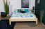 Futon bed / solid wood bed solid pine solid wood natural A1, incl. slatted frame - dimensions 160 x 200 cm