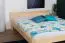 Futon bed / solid wood bed solid pine solid wood natural A1, incl. slatted frame - dimensions 160 x 200 cm