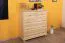 Chest of Drawers Solid Pine | Solid Wood | Natural Finish | 100 x 100 x 42 cm | 3 Large & 2 Small Drawers