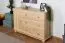 Sideboard 037, 1 door, 2 drawer, solid pine wood, clearly varnished - 78H x 118W x 42D cm