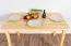Dining Table 001, solid pine wood, clearly varnished - H75 x W120 x D75 cm