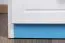Chest of Drawers Solid Pine Wood | White & Blue Lacquered | 3 Drawers | 74 x 40 x 47 cm | Model 007