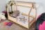 Children's bed / house bed solid pine wood wood natural D5, incl. slatted frame - Lying surface: 80 x 160 cm (w x l)