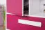 Children's Wardrobe Walter 03 | White & Pink High Gloss | 191 x 80 x 40 cm | Modern Hinged Door