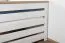 Kid bed Hermann 01 incl. slatted frame and grey pillows, Colour: White bleached / Nut, Massive wood - 90 x 200 cm (W x L)