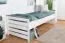 Kid bed Hermann 01 incl. slatted frame and beige pillow, Colour: White bleached / Grey, solid wood - 90 x 200 cm (W x L)