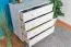 Chest of Drawers Solid Pine Wood White Lacquered Junco 138 | 4 Drawers | 82 x 80 x 42 cm