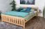 Double bed / guest bed solid beech wood natural 106, incl. slatted frame - dimensions 160 x 200 cm