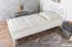 Comfortable single bed, simple guest bed solid beech wood 109, incl. slatted frame, in white, lying surface 100 x 200 cm, high wood quality, durable