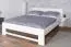Sturdy double bed, modern guest bed, solid beech 110, white, incl. slatted frame, lying surface 160 x 200 cm
