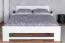 Sturdy double bed, modern guest bed, solid beech 110, white, incl. slatted frame, lying surface 160 x 200 cm