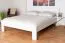 Simple double bed, comfortable guest bed solid beech 114, in white, incl. slatted frame, lying surface 160 x 200 cm, robust and stable