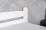 White single bed, modern guest bed, solid beech wood 118, incl. slatted frame, lying surface 120 x 200 cm, high-quality workmanship, durable and stable