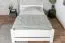 White single bed, modern guest bed, solid beech wood 118, incl. slatted frame, lying surface 120 x 200 cm, high-quality workmanship, durable and stable