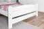 White single bed, modern guest bed, solid beech wood 118, incl. slatted frame, lying surface 120 x 200 cm, high-quality workmanship, durable and stable