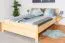 Double bed / guest bed solid pine solid wood natural 67, incl. slatted frame - dimensions 160 x 200 cm