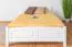 Single bed in white, simple guest bed pine solid wood 80, incl. slatted frame, mattress dimensions 120 x 200 cm, high quality