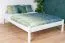 White double bed, modern guest bed solid pine 85, incl. slatted frame, lying surface 160 x 200 cm, simple design, easy assembly