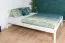 White double bed, modern guest bed solid pine 85, incl. slatted frame, lying surface 160 x 200 cm, simple design, easy assembly