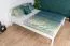 White double bed, modern guest bed solid pine 85, incl. slatted frame, lying surface 160 x 200 cm, simple design, easy assembly