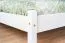 White double bed, modern guest bed solid pine 85, incl. slatted frame, lying surface 160 x 200 cm, simple design, easy assembly