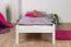 Children's bed / Kid bed solid pine wood wood wood wood wood wood White lacquered 86, incl. slatted frame - Lying area 80 x 200 cm