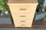 4 Drawer Chest Columba 19, solid pine wood, clearly varnished - H101 x W60 x D50 cm