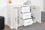 White Solid Pine Chest of Drawers Buteo 07 | 80 x 120 x 42 cm | 3 Drawers & 4 Compartments | Modern Design