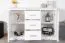 White Solid Pine Chest of Drawers Buteo 07 | 80 x 120 x 42 cm | 3 Drawers & 4 Compartments | Modern Design