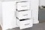 White Solid Pine Chest of Drawers Buteo 07 | 80 x 120 x 42 cm | 3 Drawers & 4 Compartments | Modern Design