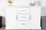 White Solid Pine Chest of Drawers Buteo 07 | 80 x 120 x 42 cm | 3 Drawers & 4 Compartments | Modern Design