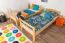 Bunk bed 90 x 200 cm for children "Easy Premium Line" K17/n, solid beech wood natural lacquered, convertible
