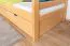 Bunk bed 90 x 200 cm for adults "Easy Premium Line" K17/n incl. 2 drawers and 2 cover panels, solid beech wood, natural lacquered, convertible