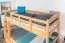 Bunk bed 90 x 200 cm "Easy Premium Line" K17/n incl. 2 drawers and 2 cover panels, solid beech wood, natural lacquered, convertible