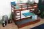 Bunk Bed 90 x 200 cm Easy Premium Line K17/n | Solid Beech Wood | Dark Brown Lacquer | Convertible | 2 Cover Panels