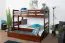 Bunk Bed 90 x 200 cm Easy Premium Line K17/n | Solid Beech Wood | Dark Brown Lacquer | Convertible | 2 Cover Panels